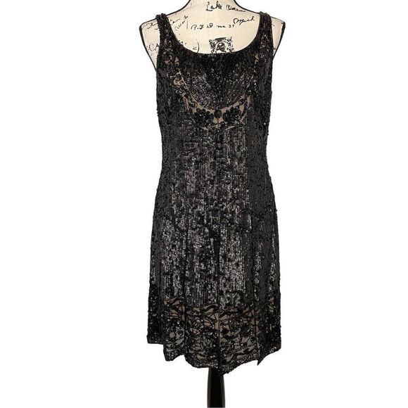 Carmen‎ Marc Valo black sequins dress Size 10 - Picture 2 of 5